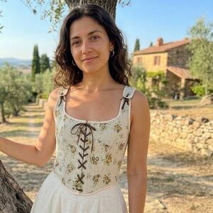 Custom Made Linen & Cotton Corset XL